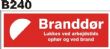 Brandskilte symboler med/uden tekst